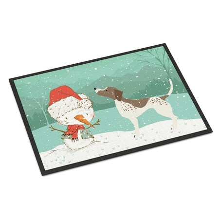 Carolines Treasures 18 x 27 in. German Shorthair Snowman Christmas Indoor or Outdoor Mat CK2045MAT